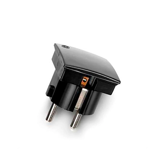 fiche 2p+t sortie latérale 4,8 mm noire (sous film rétractable)