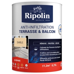 Peinture anti infiltration terrasses balcons sable 0.75l - ripolin