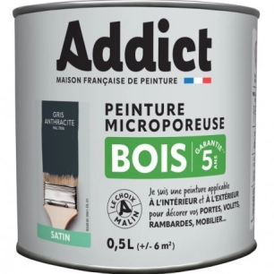 Peinture Bois 0.5l gris anthracite - ADDICT