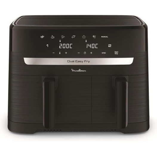 moulinex friteuse à air chaud / airfryer 8.3 l - easy fry dual - ez901n20 - moulinex