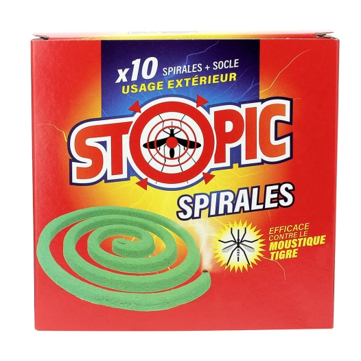 spirales anti-moustiques lot de 10 + socle tp18 - stopic