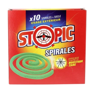 spirales anti-moustiques lot de 10 + socle tp18 - stopic