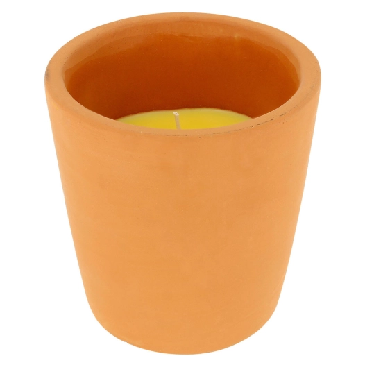 bougie citronnelle pot terre cuite évasé 230 g - devineau