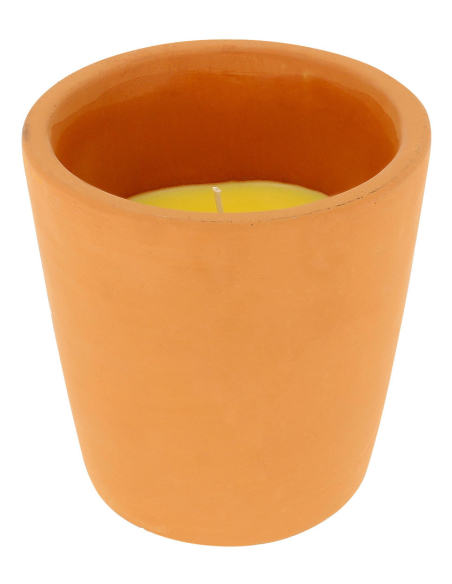 bougie citronnelle pot terre cuite évasé 230 g - devineau