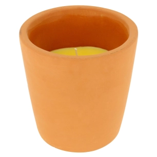 bougie citronnelle pot terre cuite évasé 230 g - devineau
