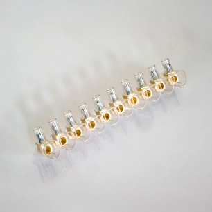 borne aveugle transparente 10 pôles 2,5 mm²