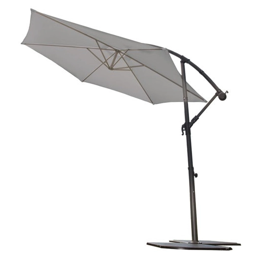 parasol diamã¨tre 300cm dã©portã© mã©tal perle - imagin