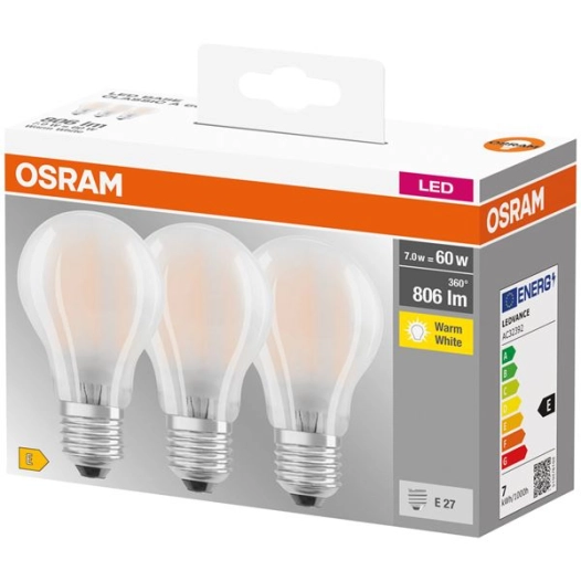 ampoule led standard filament dã©polie 6,5w60 e27 chaud boi - ledvance gp