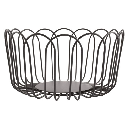 flores panier metallique 19xh10cm noir - fine dining living