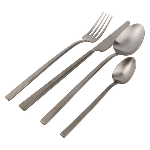 terno set de couverts 16 piãˆces mat noir - fine dining living