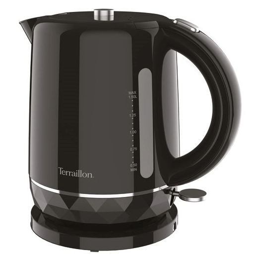 bouilloire inox 1,5 2000w design diamant noir - terraillon