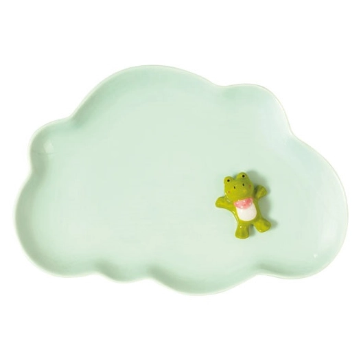 6 assiette miam bleue avec grenouille 3d - amefa medard de noblat