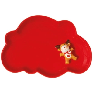 4 assiette miam rouge avec cerf 3d - amefa medard de noblat