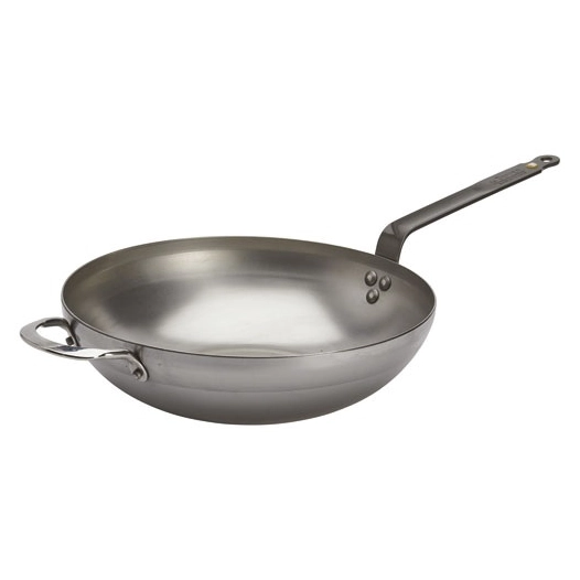 mineral b poele wok avec anse 32cm - de buyer industries sas
