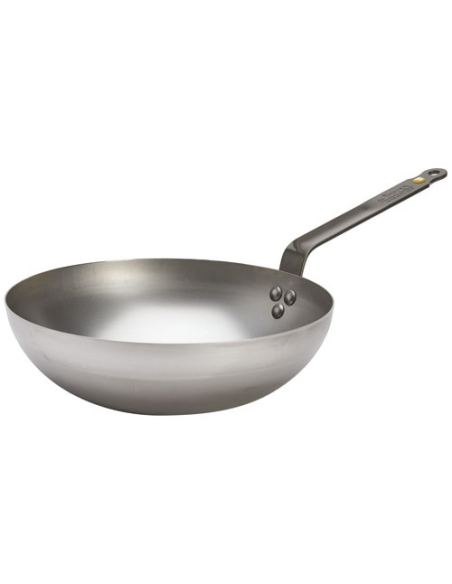 Wok Mineral B Bombe 24cm Acier Carbone Naturel - DE BUYER INDUSTRIES SAS