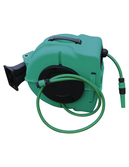 Enrouleur Arrosage Auto ALFAFLEX Rangement automatique, pivotement 180°, tuyau 20m - ALFAFLEX