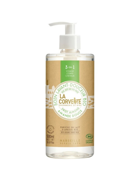 soin douche 3-en-1 amande 500 ml - compagnie du midi