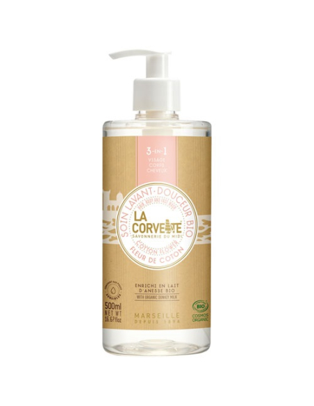 soin douche 3-en-1 fleur coton 500 ml - compagnie du midi