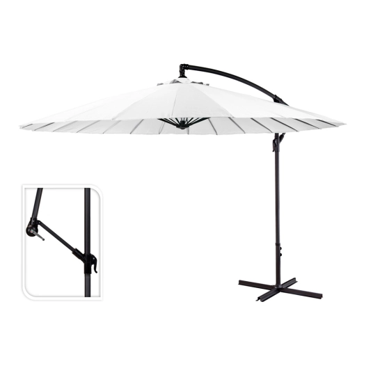 parasol excentrique hauteur maximale 3m ø300cm couleur: blanc