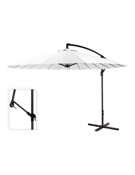 parasol excentrique hauteur maximale 3m ø300cm couleur: blanc
