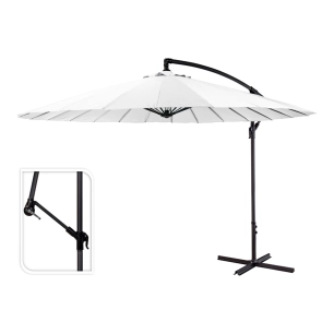 parasol excentrique hauteur maximale 3m ø300cm couleur: blanc