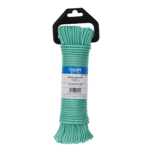 corde tressée pp verte/blanc 4,5 mm x 10 m