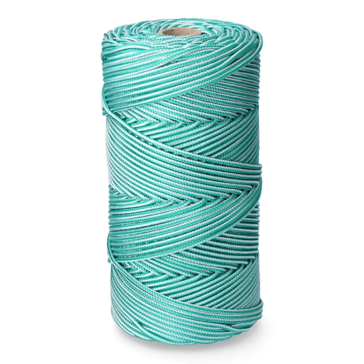 corde tressée pp verte/blanc 5 mm x 200 m