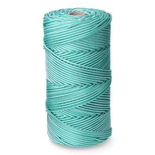 corde tressée pp verte/blanc 5 mm x 200 m