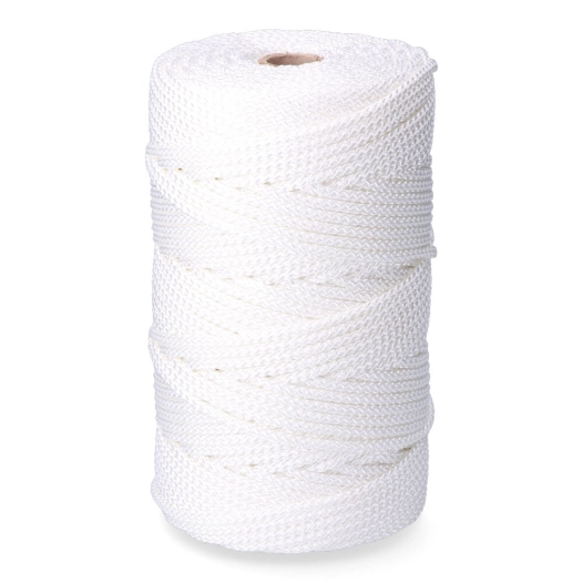 cordon tressé en polyester blanc 6 mm x 200 m