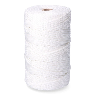cordon tressé en polyester blanc 6 mm x 200 m