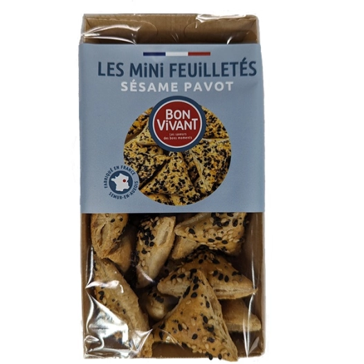 feuilletes triangles sesame pavot 60 g - kerex