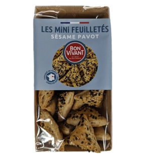 feuilletes triangles sesame pavot 60 g - kerex