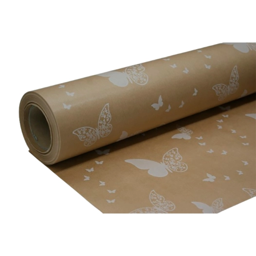 rouleau de papier cadeau papillon blanc 70 cm x 50 m