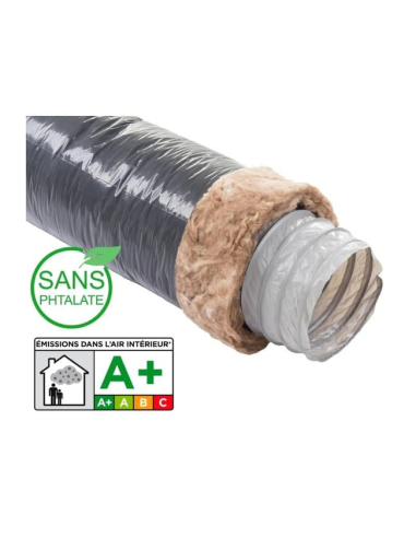 Gaine vmc ecosoft souple pvc isolée 25mm ø80 mm longueur 6 mêtres - S&P