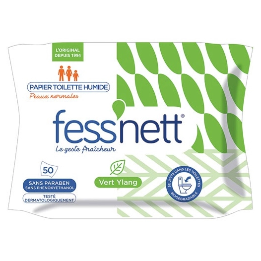 papier wc humide vert fessnett x 50 - delta pronatura france