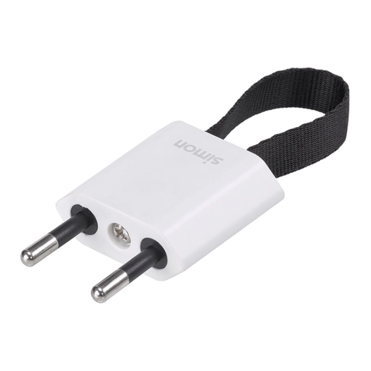 fiche schuko 2p+tt sortie avant et laterale 10 a 250 v~ retrait facile blanc