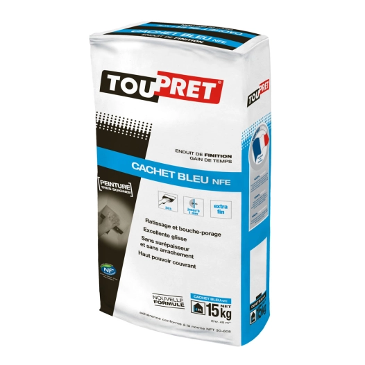 enduit de lissage toupret bâtiment cachet bleu nfe 15kg - toupret