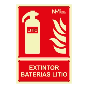 affiche extinction d'incendie pour batteries au lithium de classe a (1 mm) 210 x 300 mm