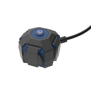 prolongateur expert 4 prises avec couvercle ip44 h07rn-f 3 g 1,5 mm² 16 a 230 v~ 1,4 m noir/bleu