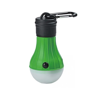 lampe de poche ampoule led avec mousqueton 2 positions vertes + 3 piles aaa incluses