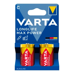 pile alcaline longlife max power c - lr14 (blister carton 2 unités) ø26,2 x 50 mm