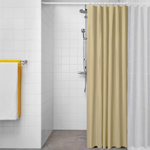 rideau de salle de bain basic beige 180 x 180 cm