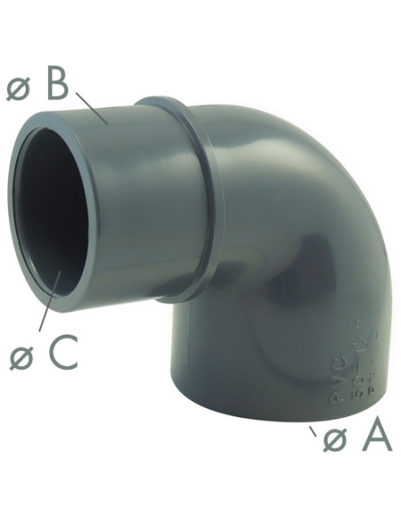 Coude PVC Pression 63x63x50 Raccord coudé PVC pression - Codital