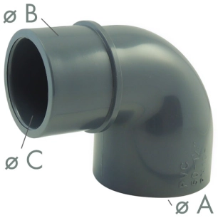 Coude PVC pression MF/FF 50X50X40 - CODITAL