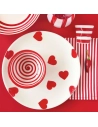 6 assiette plate en ceramique ã˜ 27 cm color mix red - pozzi milano spa