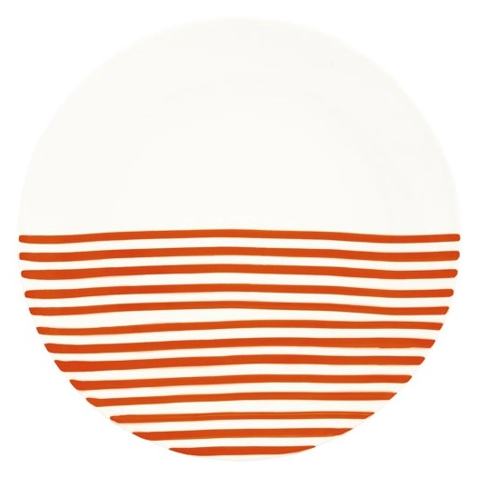 6 assiette plate en ceramique ã˜ 27 cm color mix orange - pozzi milano spa