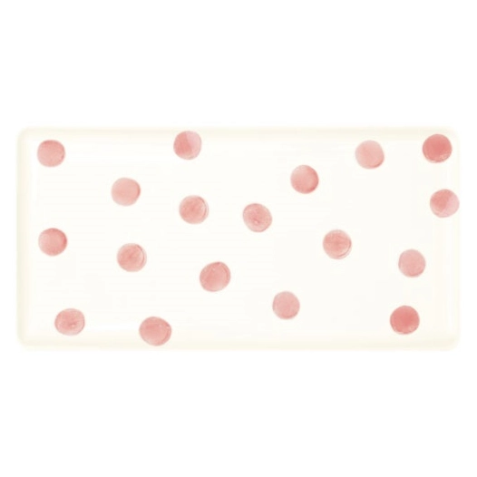 plateau 39,5x20 cm en cã©ramique peint ã  la main color mix pink - pozzi milano spa