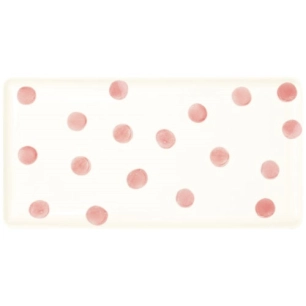 plateau 39,5x20 cm en cã©ramique peint ã la main color mix pink - pozzi milano spa