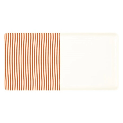 plateau 39,5x20 cm en cã©ramique peint ã  la main color mix orange - pozzi milano spa