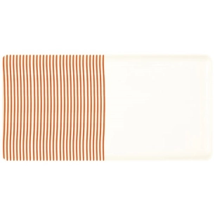 plateau 39,5x20 cm en cã©ramique peint ã la main color mix orange - pozzi milano spa